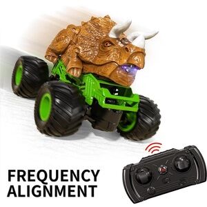 Brown and Green Dinosaur Monster Truck